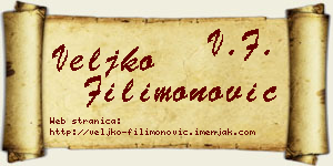 Veljko Filimonović vizit kartica